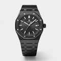 Men's Watch Stainless Steel Black – Luminous and Waterproof Quartz 42 mm