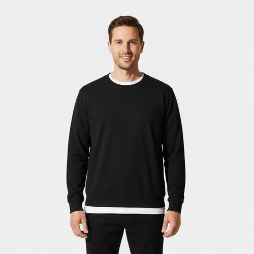 Set of 3 men's cotton crew neck sweaters – loose fit, refined, everyday essentials