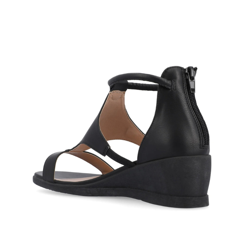 Women's Orthopaedic Leather Wedge Sandals – Straps Zip Fastening