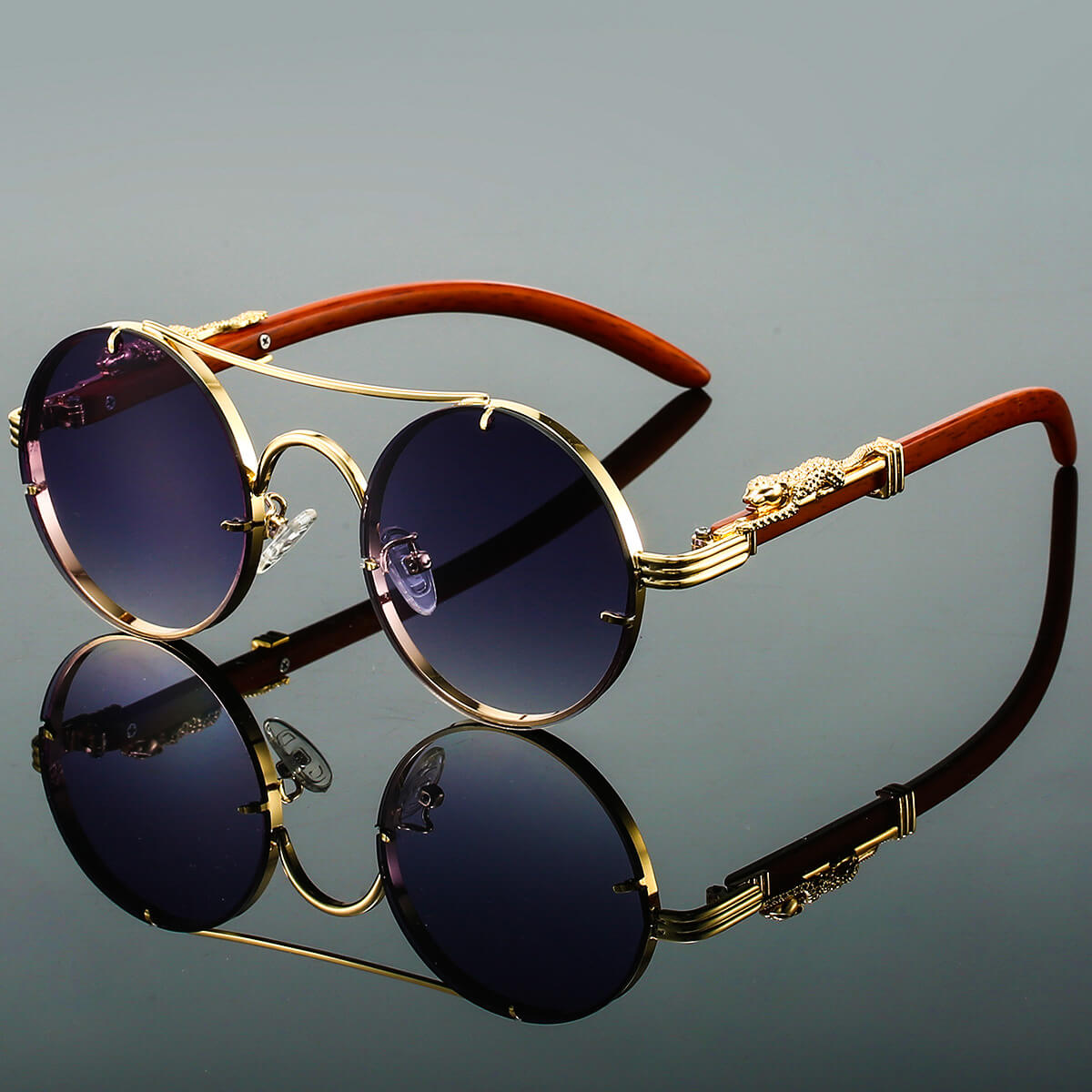 Unisex Round Sunglasses – Double Bridge