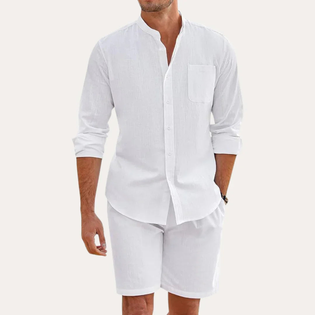 Men's Linen Two-Piece Shirt Set – Relaxed Fit