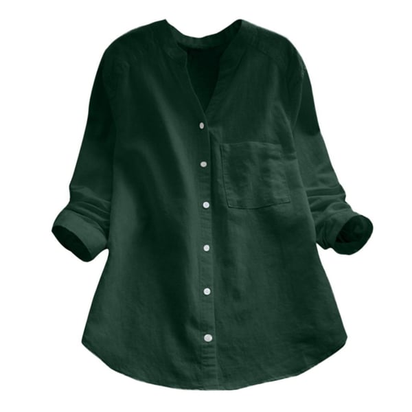 Women’s Long-Sleeve Linen Blouse – Relaxed Button-Down Fit