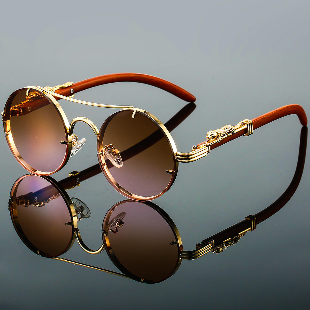 Unisex Round Sunglasses – Double Bridge