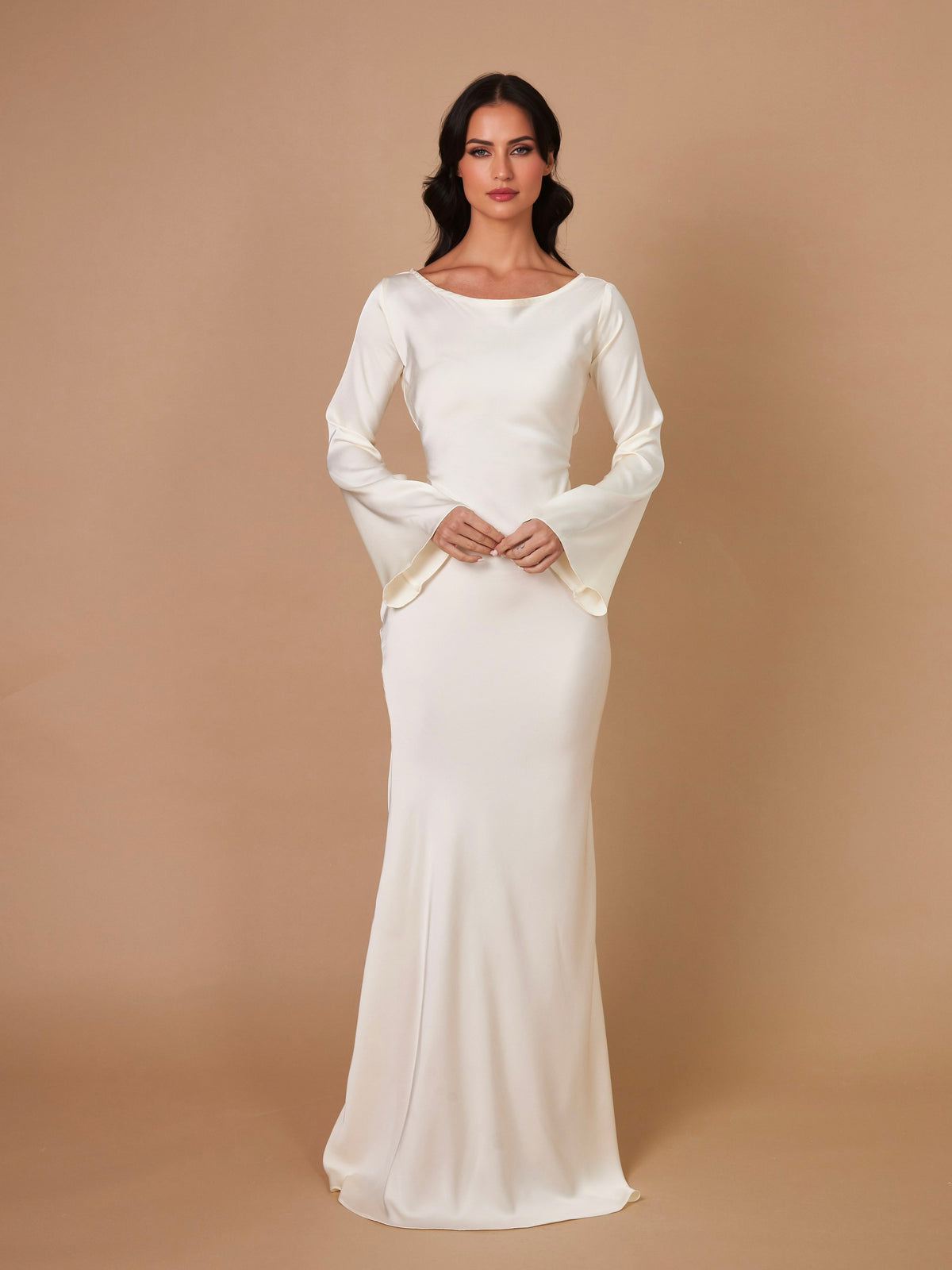 Women's Long Dress with Long Sleeves – Flowing and Casual Fit