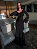 Women's Long Dress with Long Sleeves – Flowing and Casual Fit
