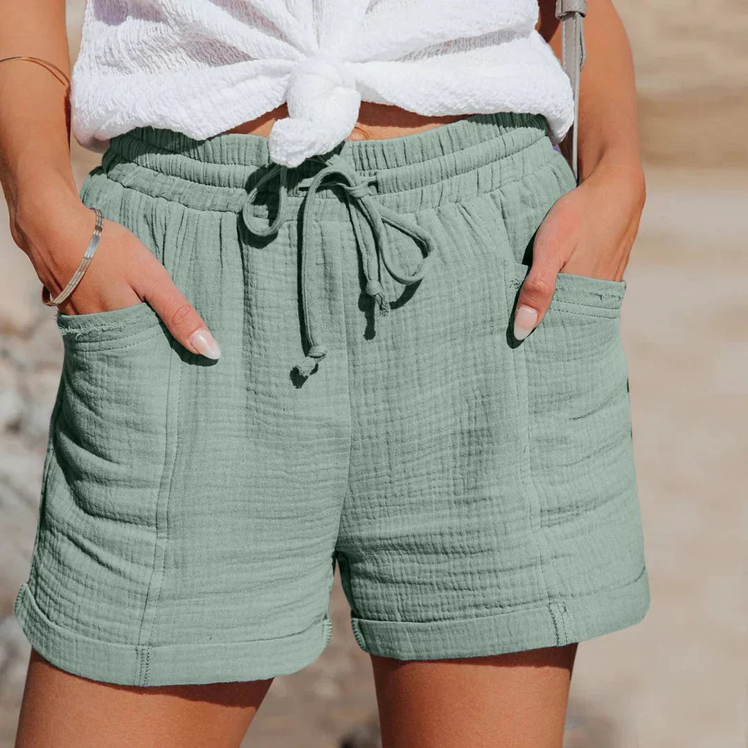 Women's Cotton-Blend Summer Shorts – Relaxed Fit Side Pockets