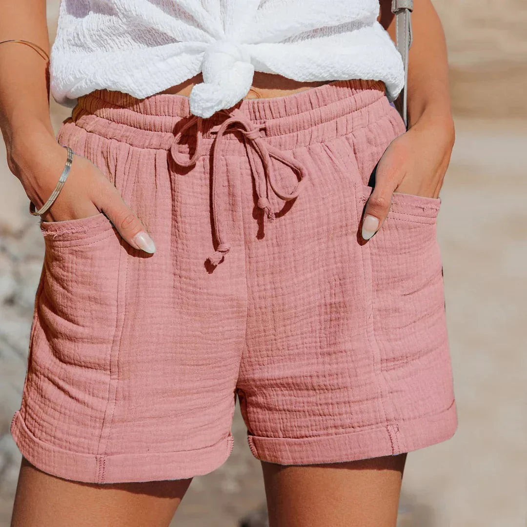 Women's Cotton-Blend Summer Shorts – Relaxed Fit Side Pockets