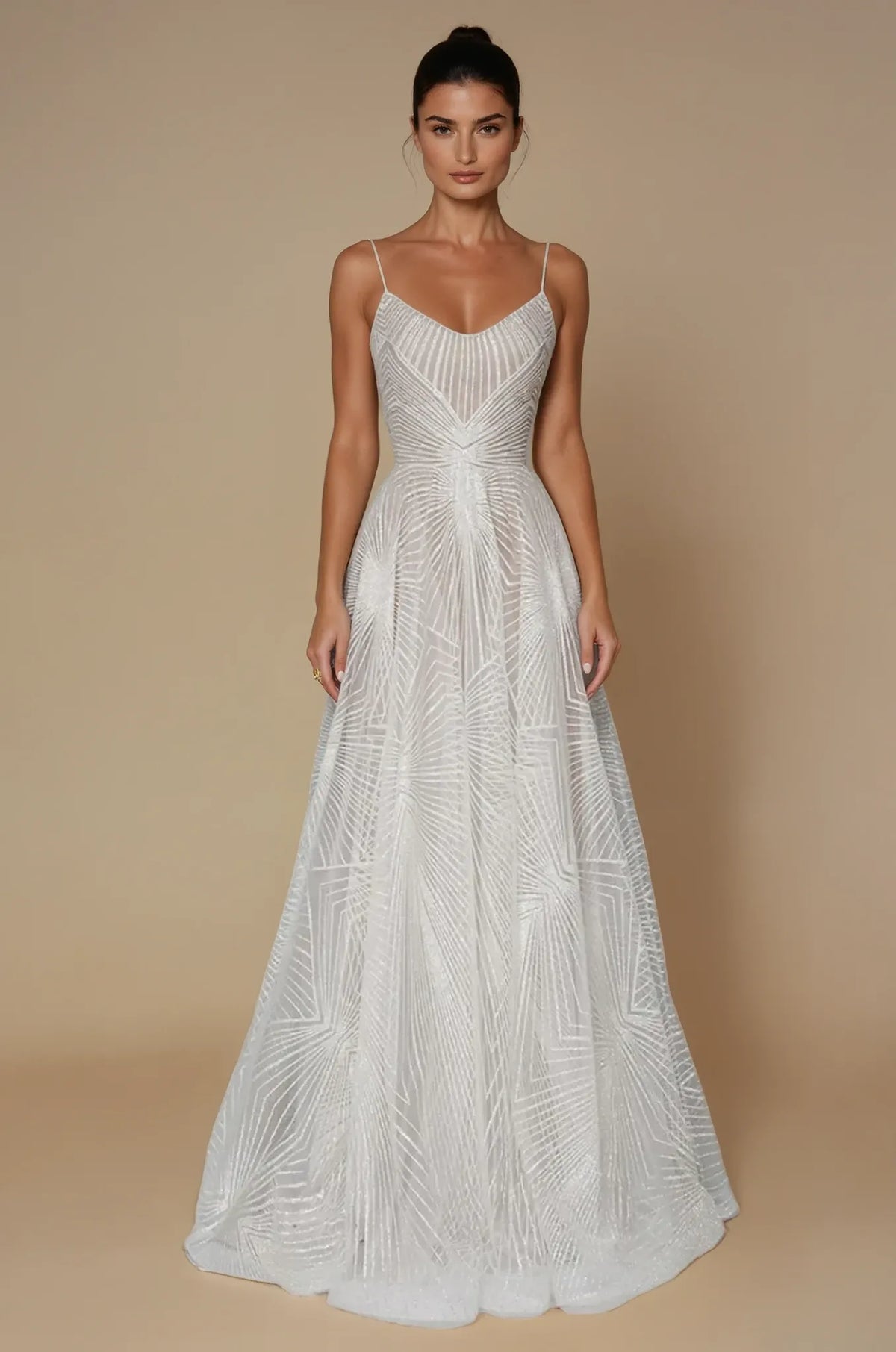 Women's Sequin Maxi Dress – Pleated A-Line Flowy Fabric Special Occasion