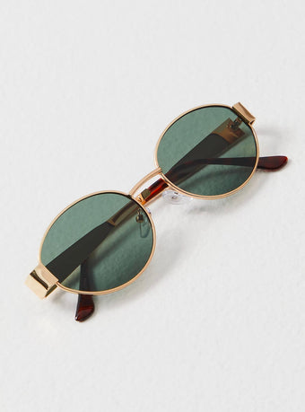 Women's Oval Metal Frame Sunglasses – UV400 Protection Vintage Style