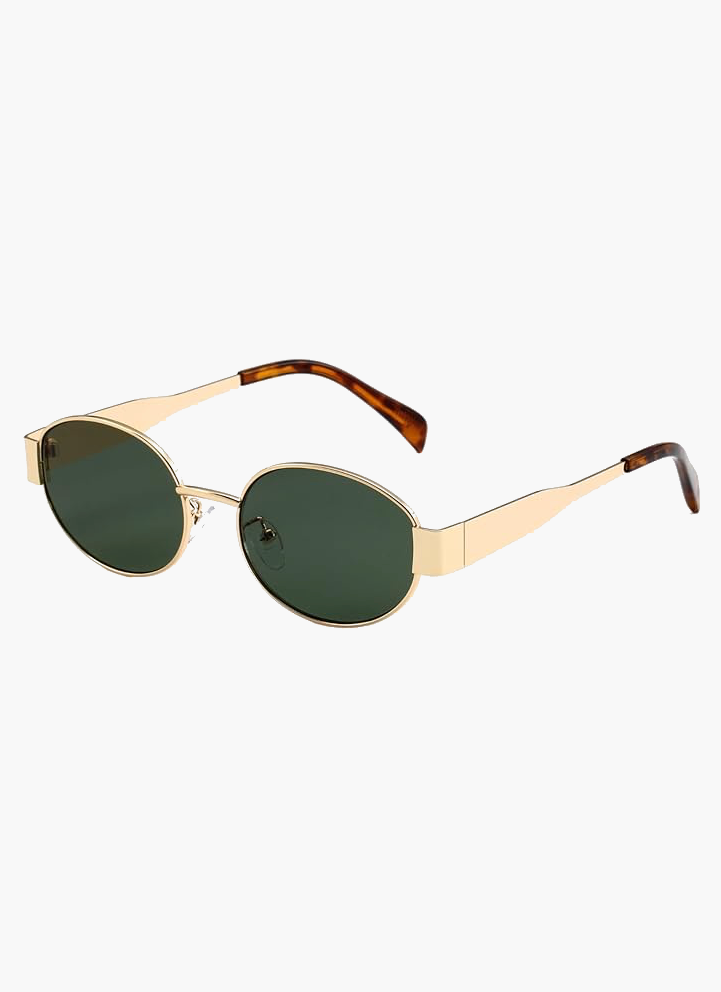Women's Oval Metal Frame Sunglasses – UV400 Protection Vintage Style