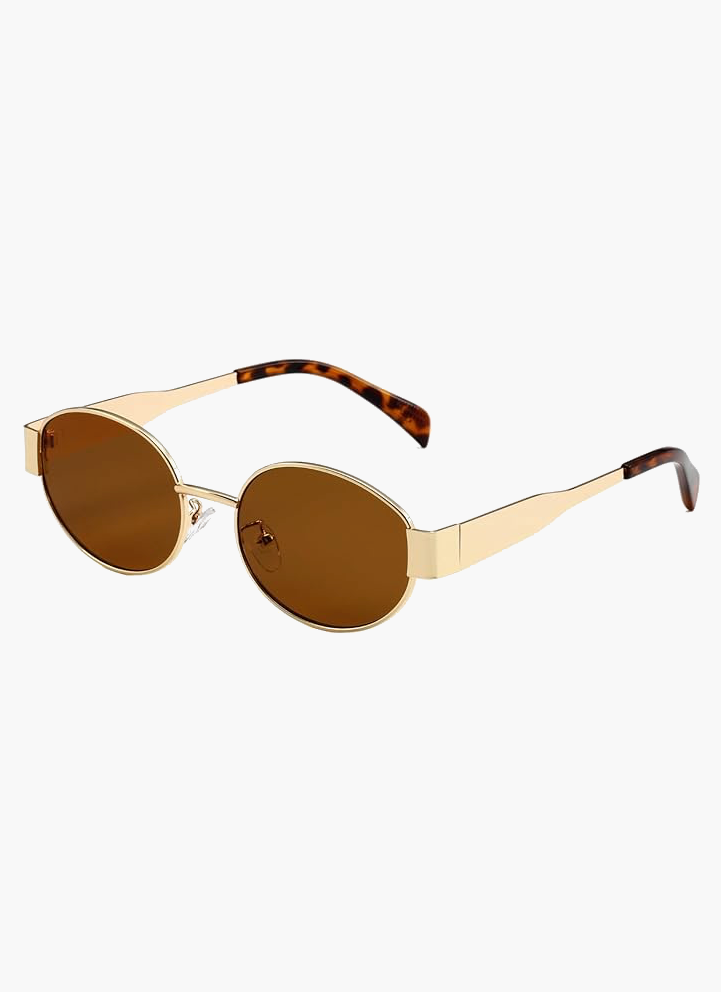 Women's Oval Metal Frame Sunglasses – UV400 Protection Vintage Style