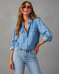 Women's Oversized Denim Shirt – Relaxed Cotton Fit