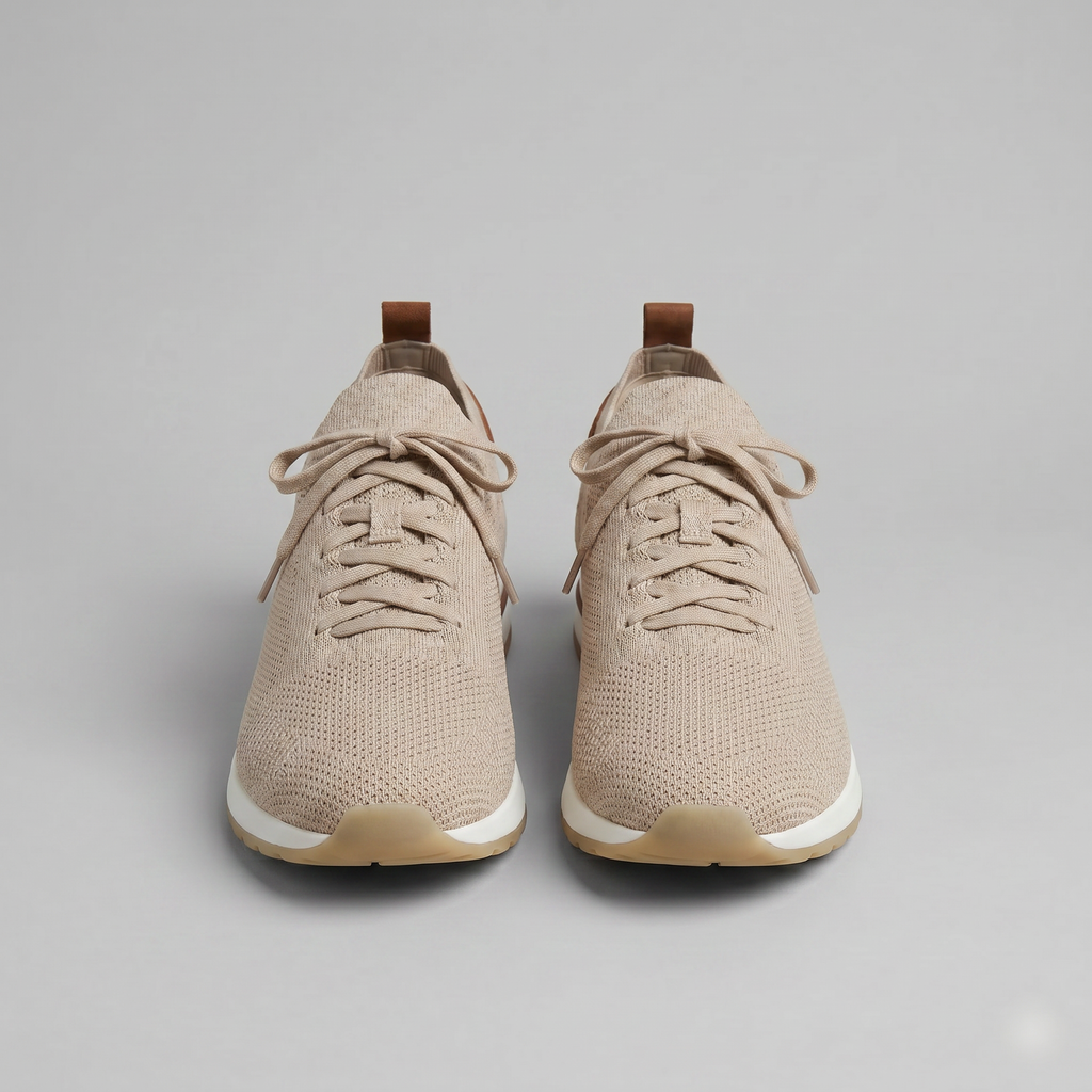 Men's Lace-Up Mesh Sneakers – Lightweight Tonal Design