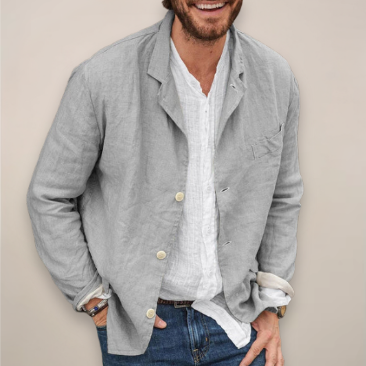 Men's Casual Summer Blazer – Lightweight and Breathable Relaxed Fit