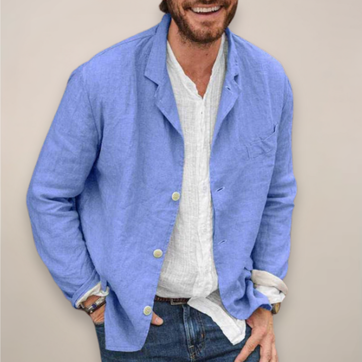 Men's Casual Summer Blazer – Lightweight and Breathable Relaxed Fit