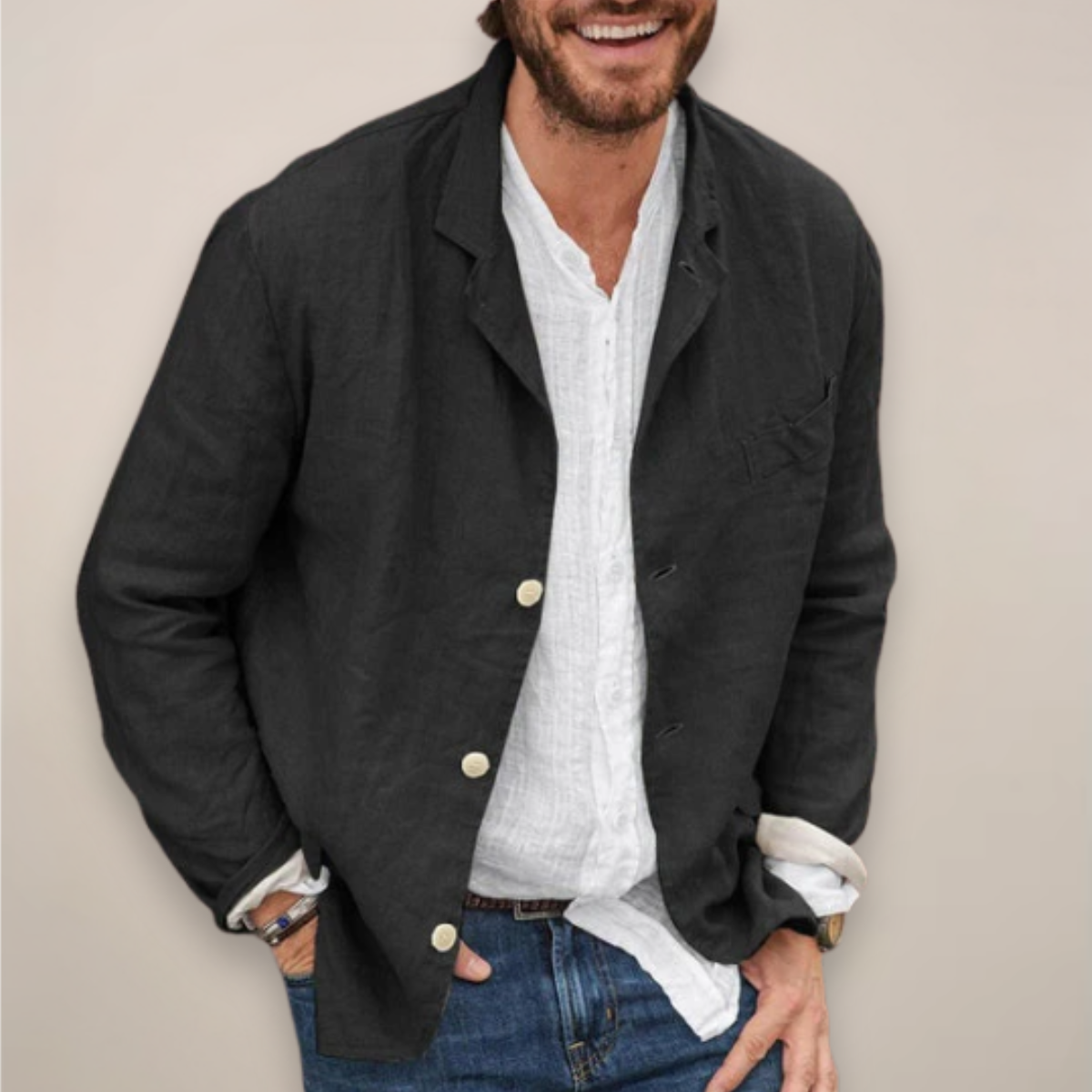 Men's Casual Summer Blazer – Lightweight and Breathable Relaxed Fit