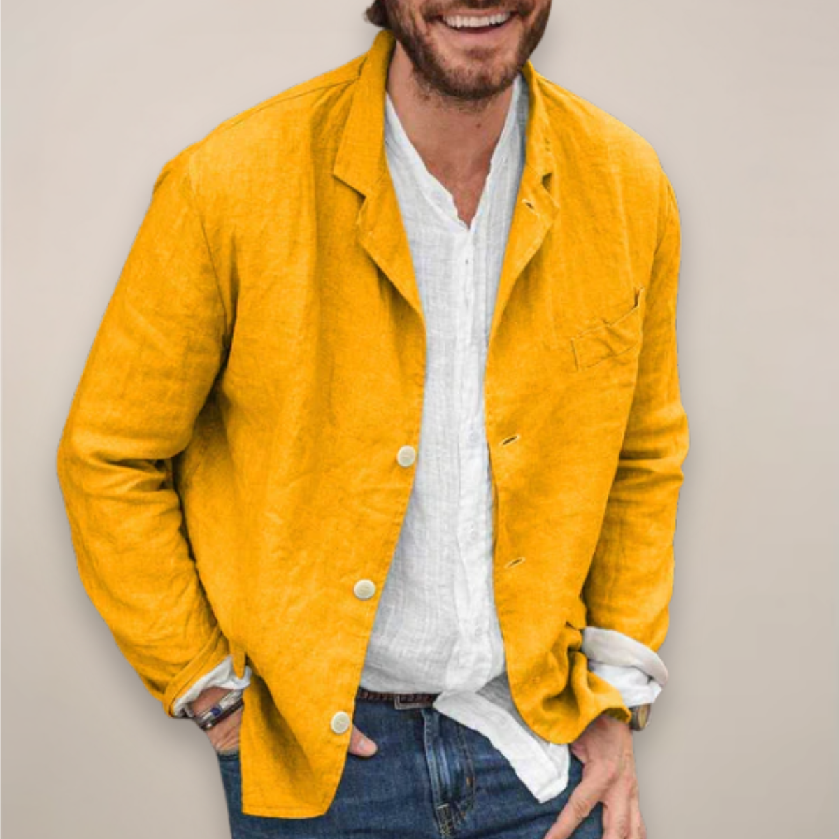Men's Casual Summer Blazer – Lightweight and Breathable Relaxed Fit