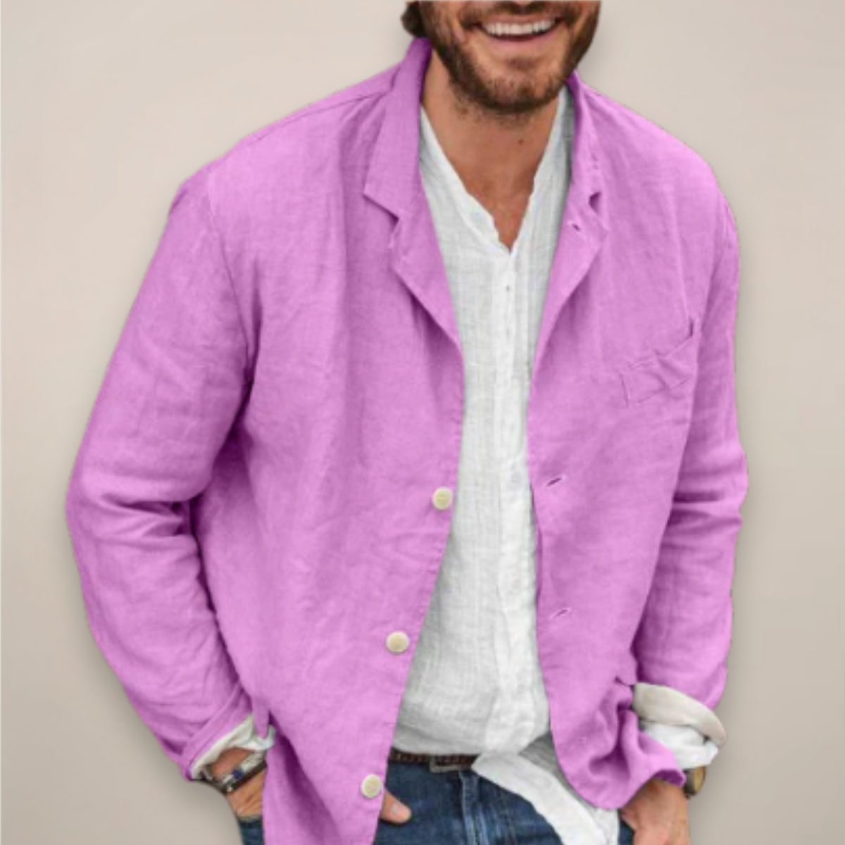 Men's Casual Summer Blazer – Lightweight and Breathable Relaxed Fit