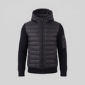 Men's Quilted Hybrid Hoodie Jacket – Ribbed Knit Sleeves