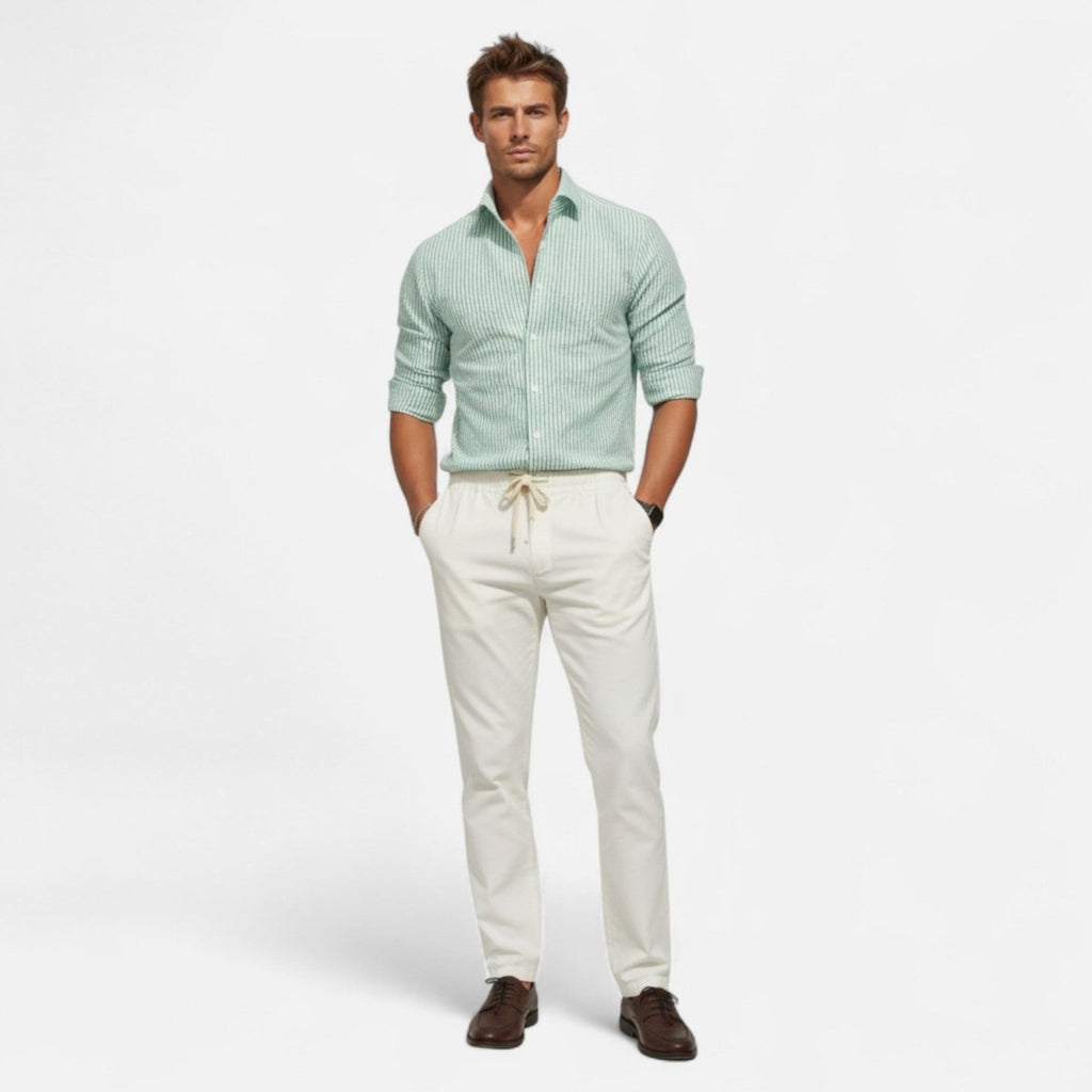 Men's Slim Fit Striped Shirt – Tailored Business Cut