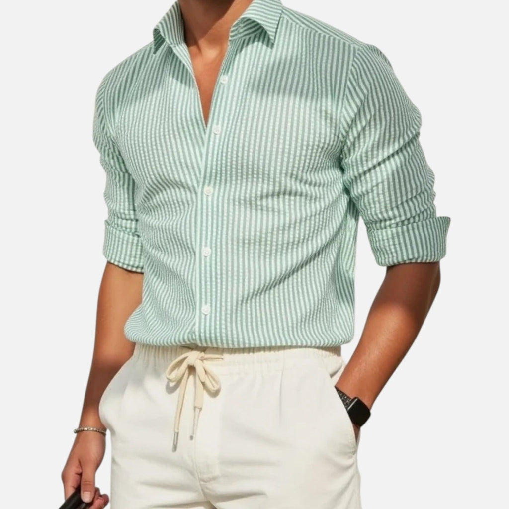 Men's Slim Fit Striped Shirt – Tailored Business Cut