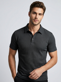 Men's Textured Waffle Polo – Modern Fit and Breathable Fabric