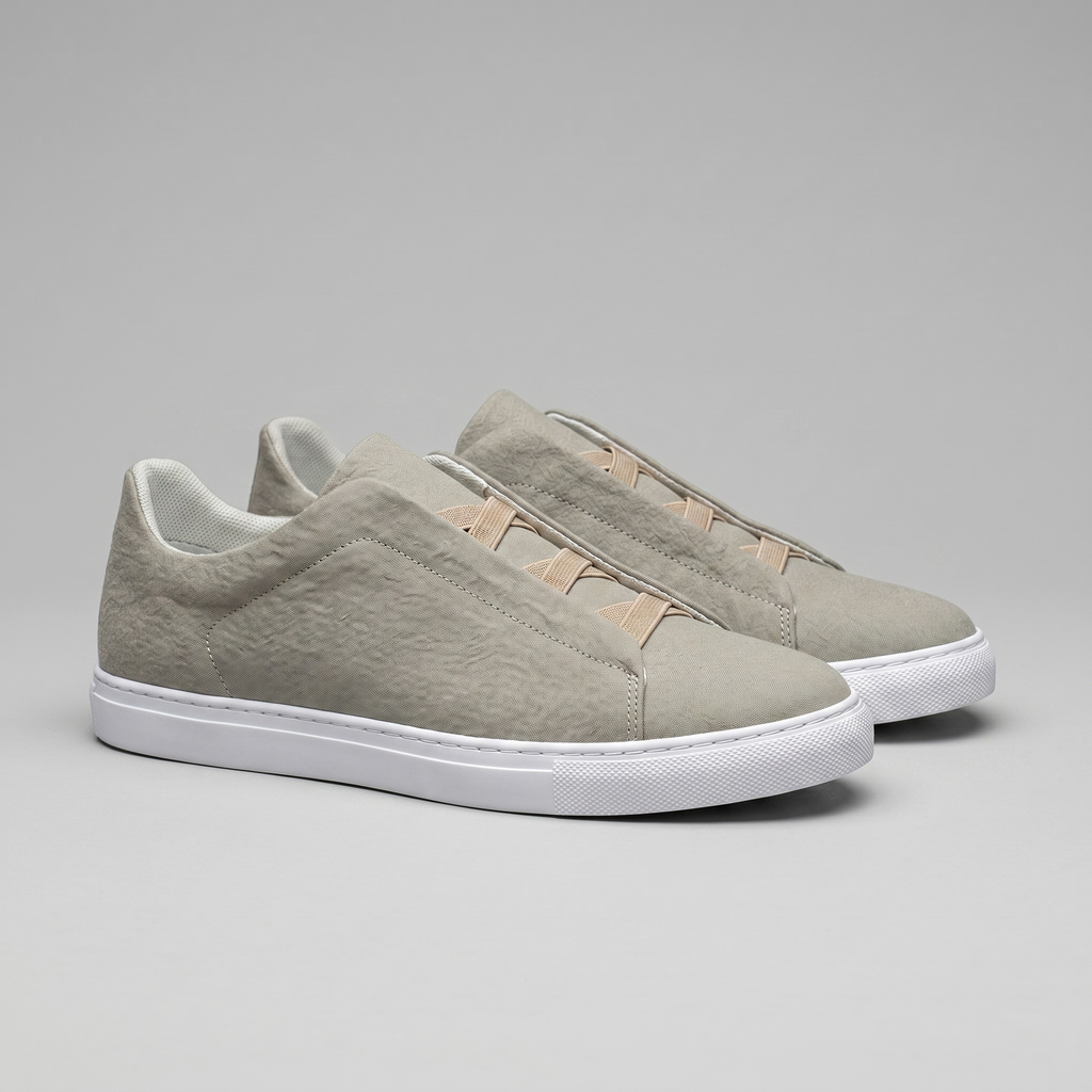 Men's Slip-On Shoes – Suede-Like Upper with Cross Strap