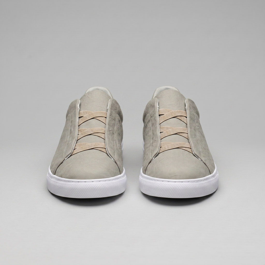 Men's Slip-On Shoes – Suede-Like Upper with Cross Strap