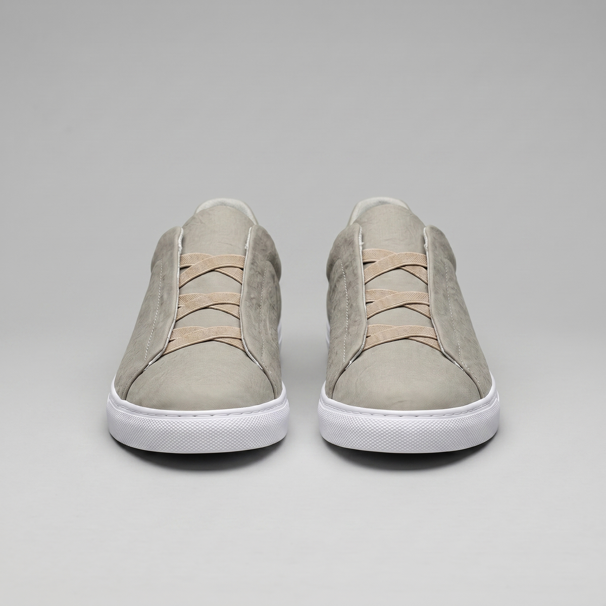 Men's Slip-On Shoes – Suede-Like Upper with Cross Strap