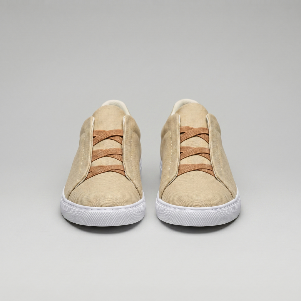 Men's Slip-On Shoes – Suede-Like Upper with Cross Strap