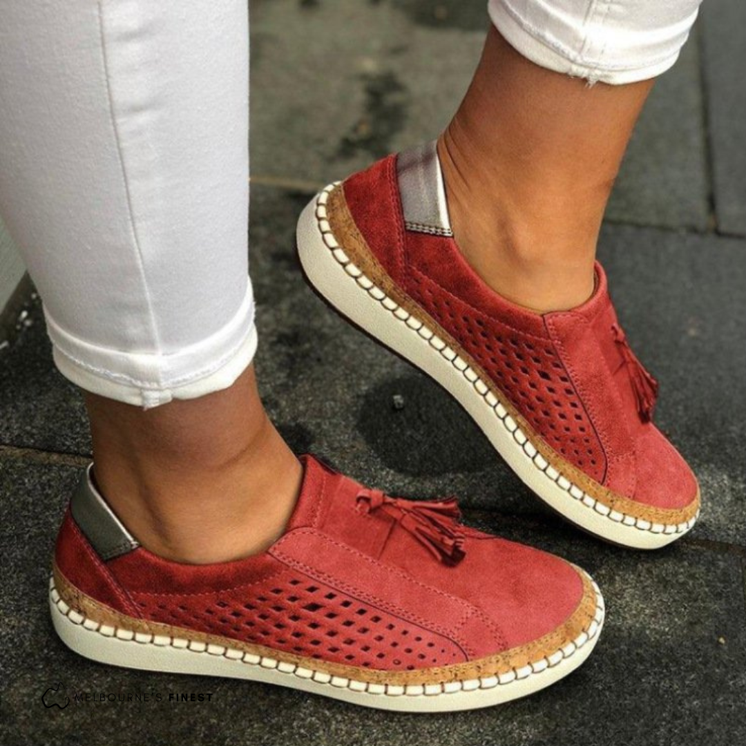 Women’s Orthopaedic Espadrilles – Easy Slip-On Tassels Flat Sole