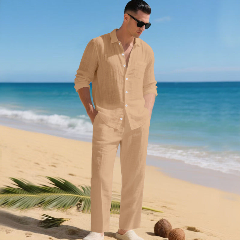 Men's Linen Set – Lightweight Shirt and Pants Two-Piece