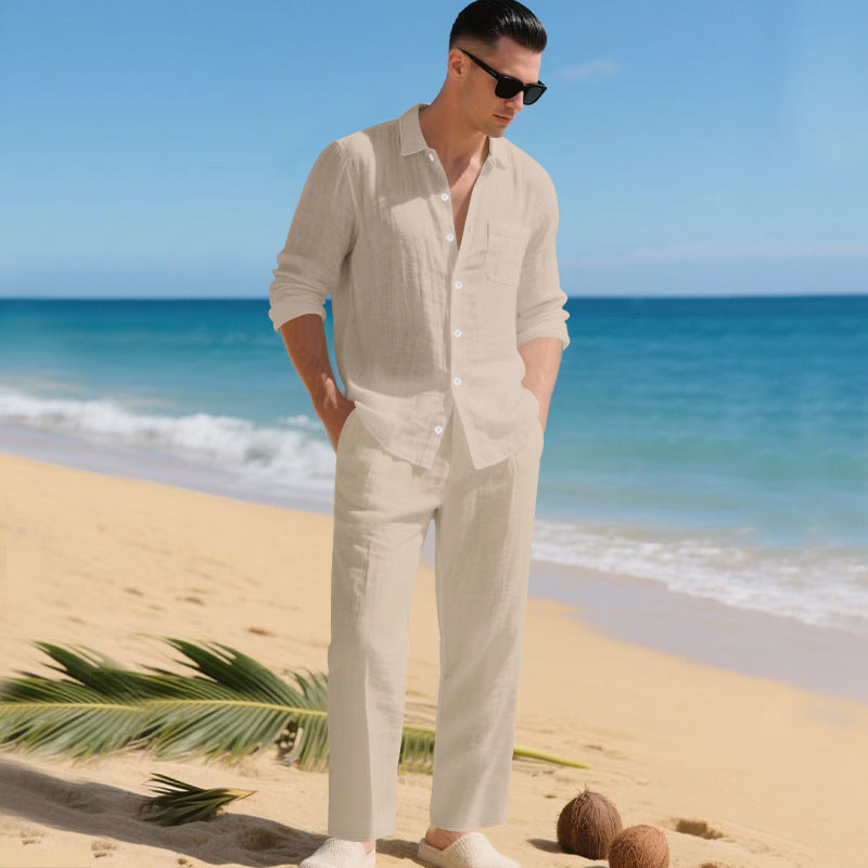 Men's Linen Set – Lightweight Shirt and Pants Two-Piece