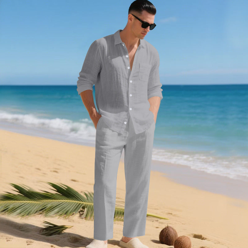 Men's Linen Set – Lightweight Shirt and Pants Two-Piece