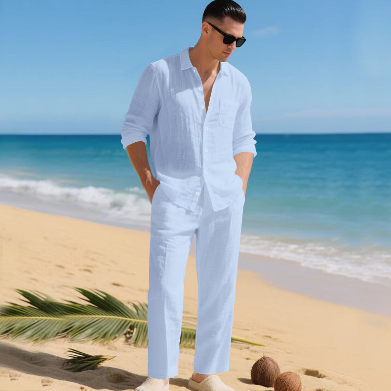 Men's Linen Set – Lightweight Shirt and Pants Two-Piece