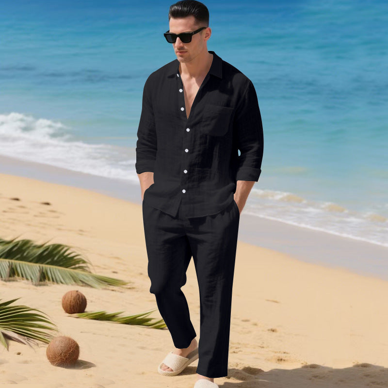 Men's Linen Set – Lightweight Shirt and Pants Two-Piece
