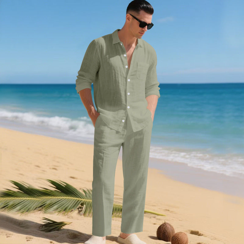 Men's Linen Set – Lightweight Shirt and Pants Two-Piece