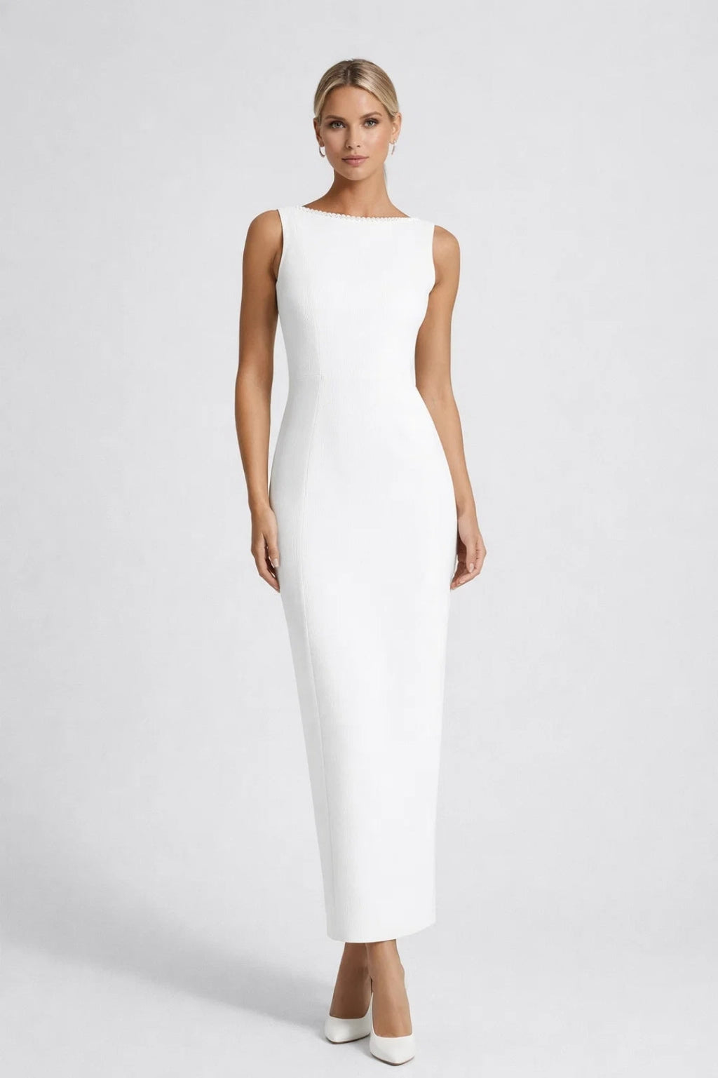 Women's Long Backless Dress – Sleeveless Fitted Silhouette