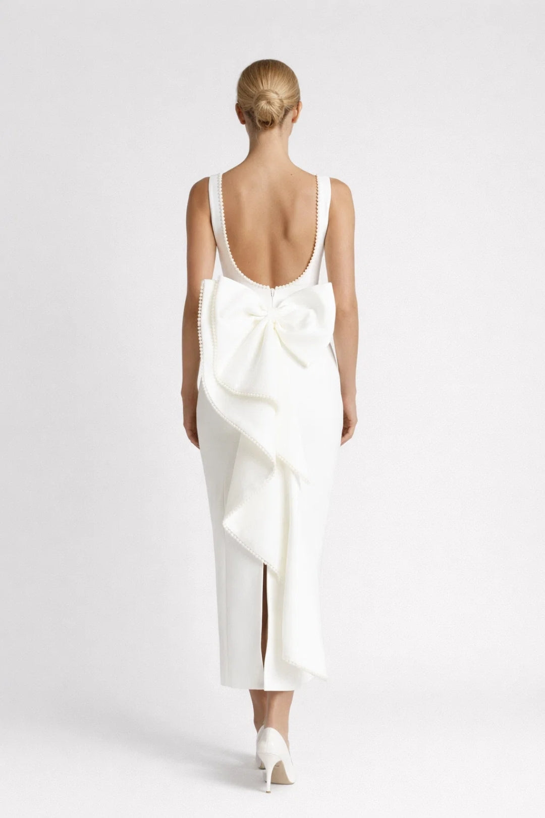 Women's Long Backless Dress – Sleeveless Fitted Silhouette