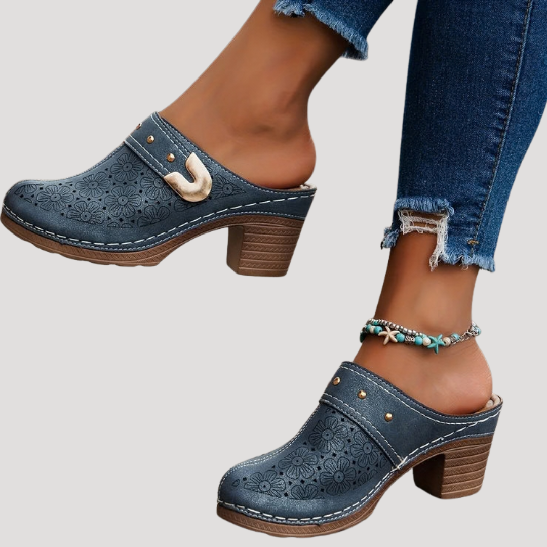Women's Square Heel Mules Clog Style – Daily Comfort