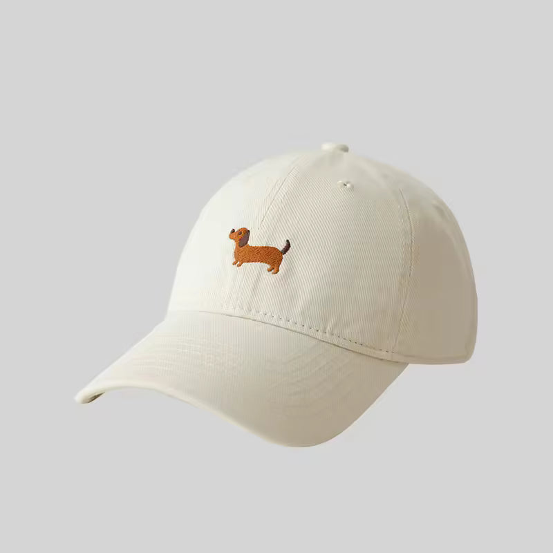 Women's Cotton Cap – Embroidered Dachshund Pattern