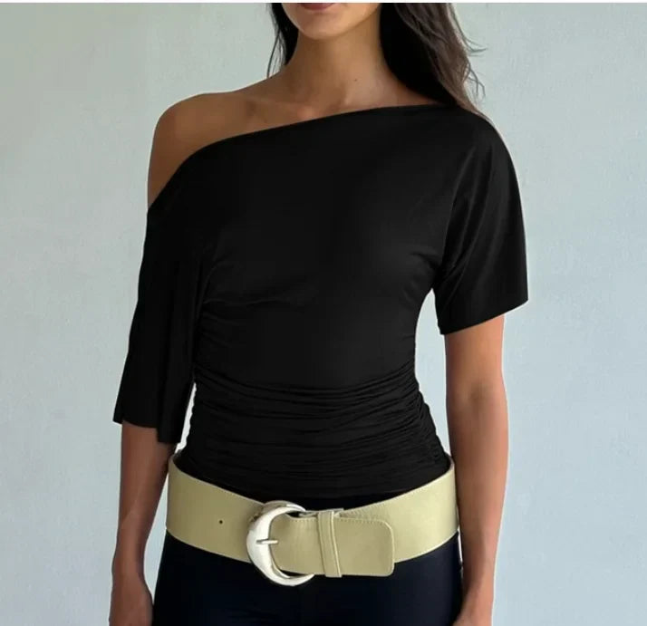 Top for Women Asymmetric One-Shoulder – Slim Fit Short Cut