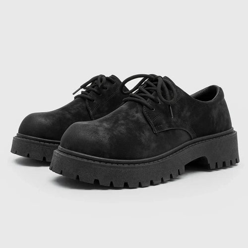 Men's chunky leather lace-up shoes – Raised sole