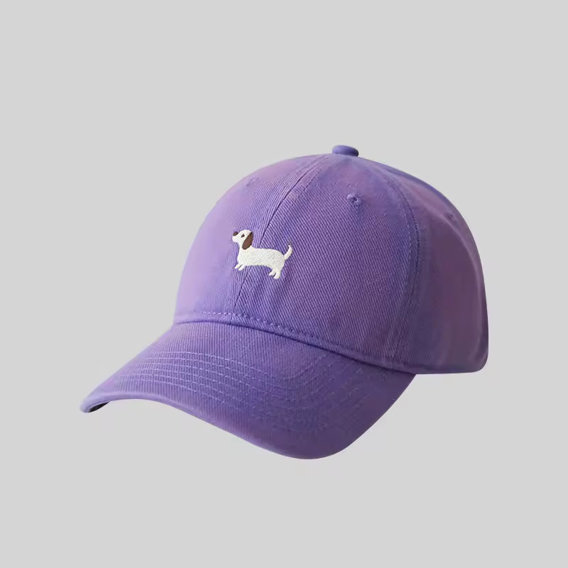 Women's Cotton Cap – Embroidered Dachshund Pattern