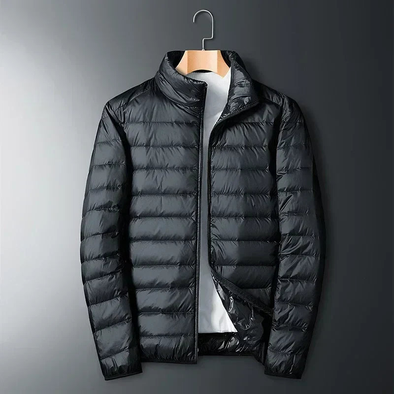 Men's Lightweight Down Jacket – Compact Quilted Travel Coat