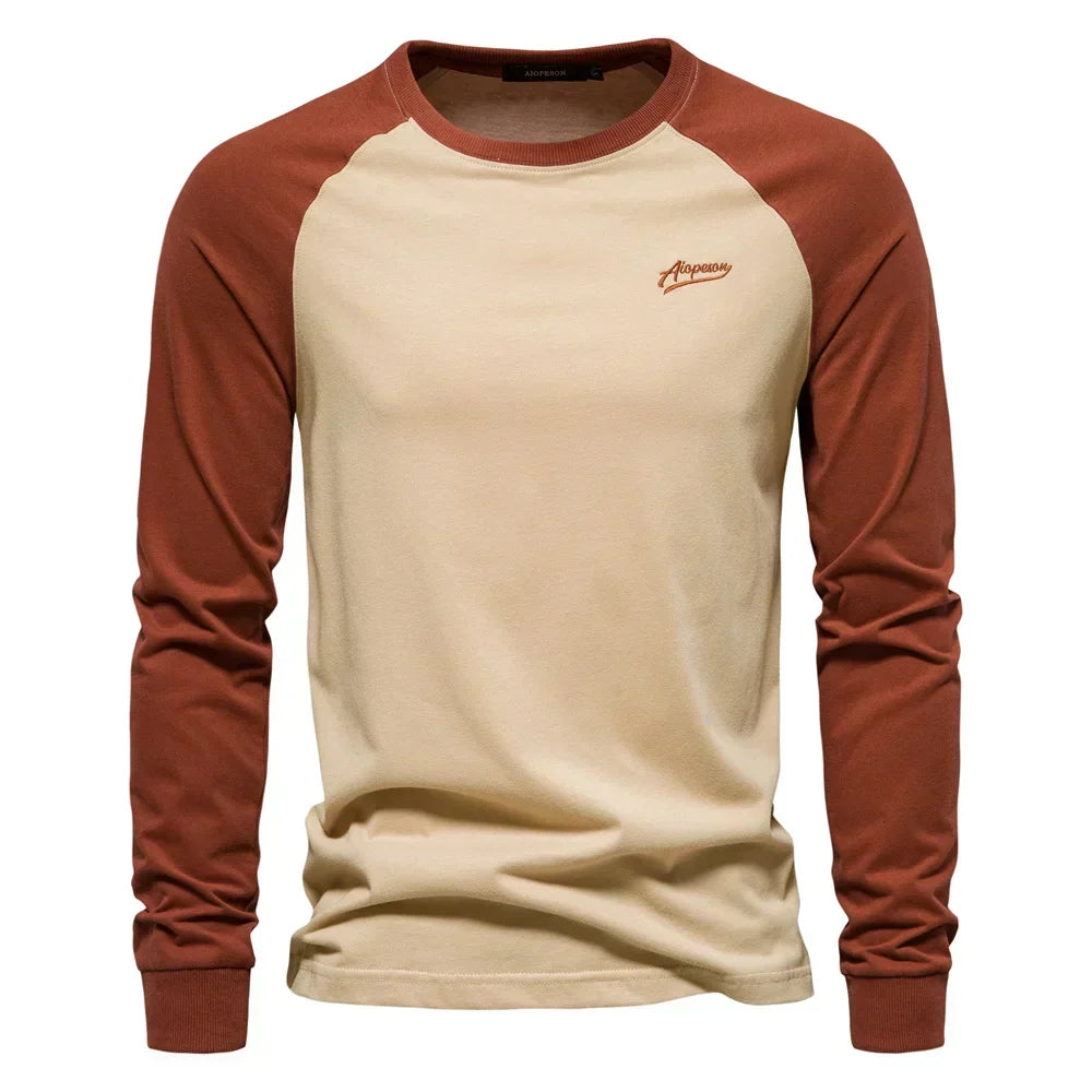 Men's Cotton Raglan Sleeve Shirt – Round Neck Casual Fit