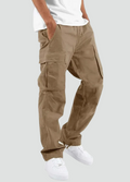 Men's Cargo Pants in Cotton Blend – Loose Fit Utility Style