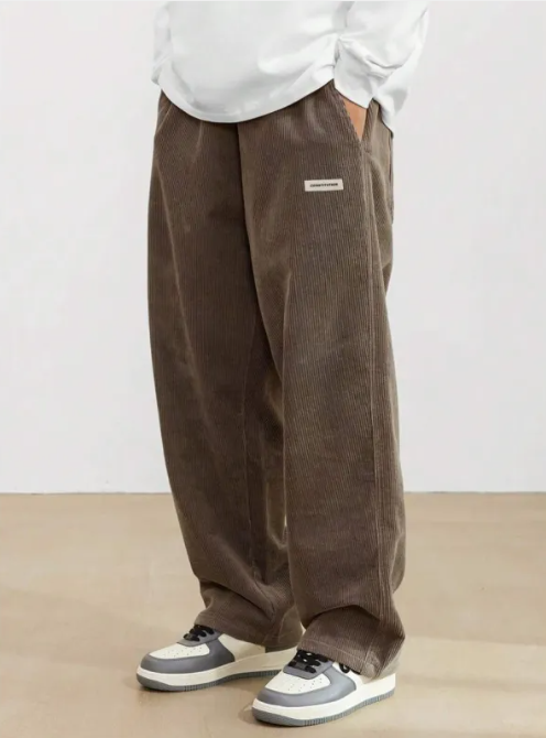 Men's Wide Drawstring Pants – Relaxed Straight Fit