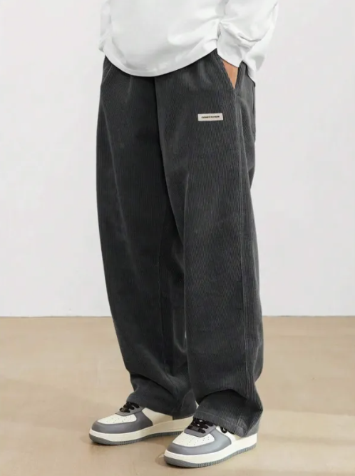 Men's Wide Drawstring Pants – Relaxed Straight Fit