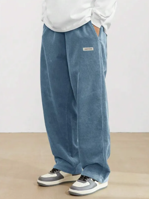 Men's Wide Drawstring Pants – Relaxed Straight Fit